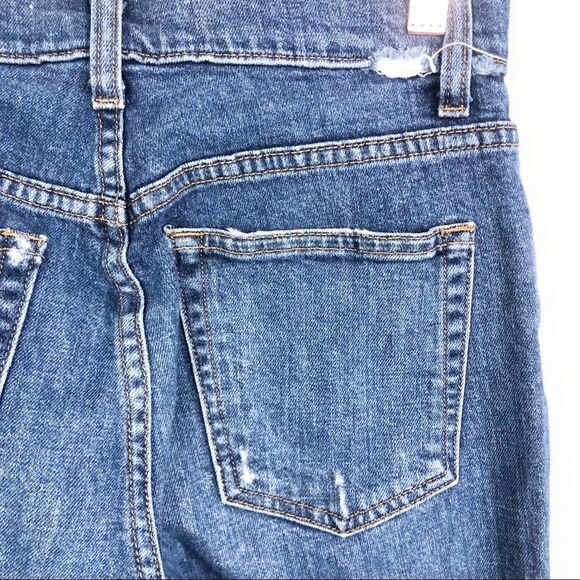 REFORMATION | Mid Rise Slim Jeans in Kasai with Raw Edge Hem Distressed Size 26 - Picture 9 of 11